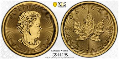 2017 $1 Maple Leaf Au MS67