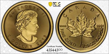 2018 $1 Maple Leaf Au MS68