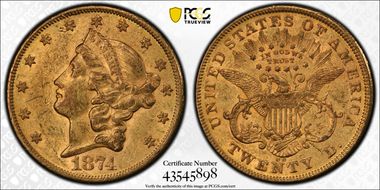 1874-CC $20 MS60
