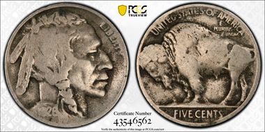 1926-D 5C 2 Feathers FS-401 VG8