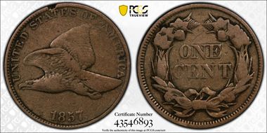 1857 1C Flying Eagle N1