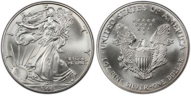 1998 $1 Silver Eagle MS67
