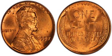 1957 1C MS64RD