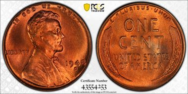1948-D 1C MS67+ RD