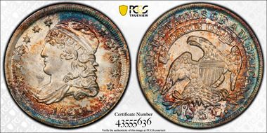 1837 H10C Capped Bust, Large 5C MS67+ 