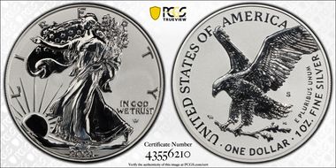 2021-S $1 Silver Eagle Rev PR - Type 2 Designer Edition PR69