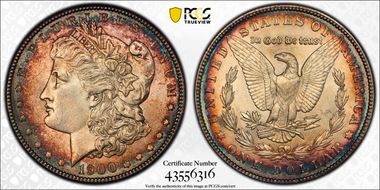 1900 $1 VAM 24, Doubled Wing AU58