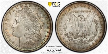 1888-O $1 Doubled Die Obverse AU58