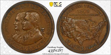 1904 SC$1 HK-303, Louisiana Purchase AU53BN