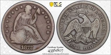 1872 $1 VG10