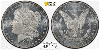 1886 $1 MS62PL