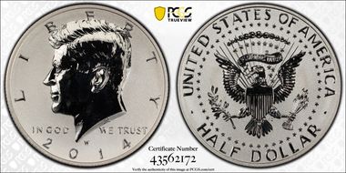 2014-W 50C Reverse Proof 50th Anniversary Set PR69