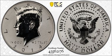 2014-W 50C Reverse Proof 50th Anniversary Set PR69