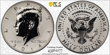 2014-W 50C Reverse Proof 50th Anniversary Set PR69