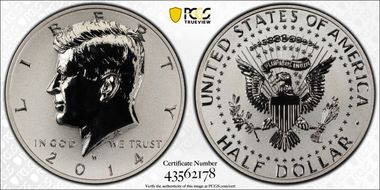 2014-W 50C Reverse Proof 50th Anniversary Set PR69