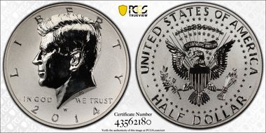 2014-W 50C Reverse Proof 50th Anniversary Set PR69