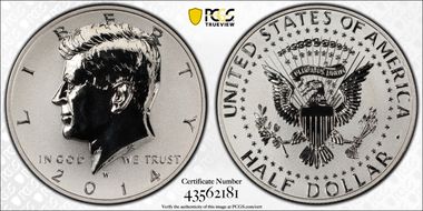 2014-W 50C Reverse Proof 50th Anniversary Set PR69