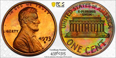 1973-S 1C PR66RB