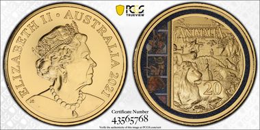 2021 20C Animalia 35th Ann. Gold Plated MS67