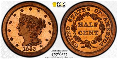 1843 1/2C Original PR65RD