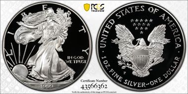 1999-P $1 Silver Eagle PR69DCAM