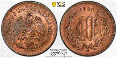 1920-Mo 10C MS64RB