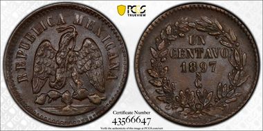 1897-Cn 1C Large N in mint mark MS63BN