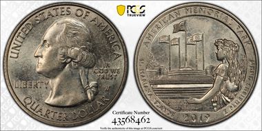 2019-W 25C American Memorial NP AU55