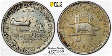 1936 50C Wisconsin MS66