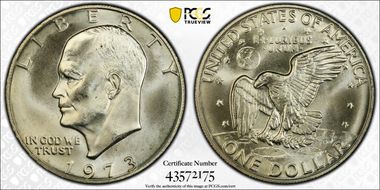 1973-S $1 Silver MS67