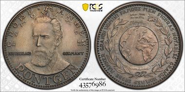 No Date Medal Rontgen Ag MS63