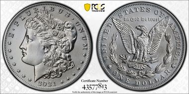 2021 $1 Morgan Dollar 100th Anniversary MS70
