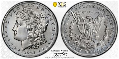 2021-CC Privy $1 Morgan Dollar 100th Anniversary MS70
