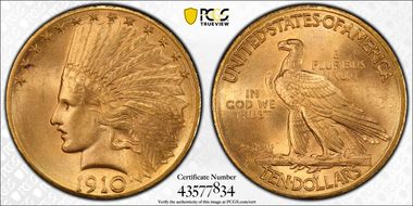 1910-D $10 MS65+ 