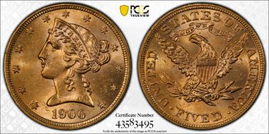 1900 $5 MS63