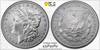 2021-O Privy $1 Morgan Dollar 100th Anniversary MS70