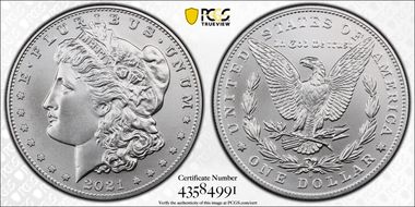 2021-D $1 Morgan Dollar 100th Anniversary MS69