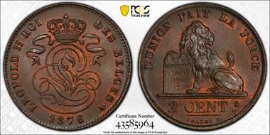 1876 2C MS65BN