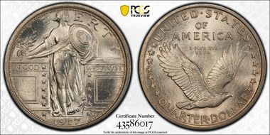 1917 25C Type 1 MS64FH