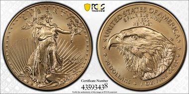 2021-W $50 Burnished Gold Eagle - Type 2 SP70