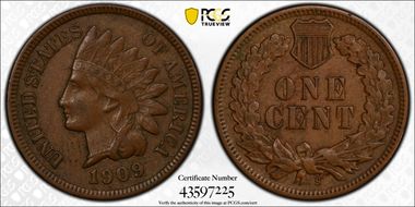 1909-S 1C Indian XF45BN