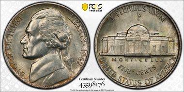 1942-P 5C Silver MS64