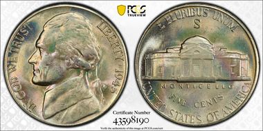 1945-S 5C MS63