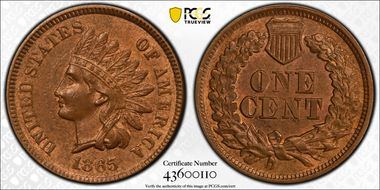 1865 1C Fancy 5 MS63RB