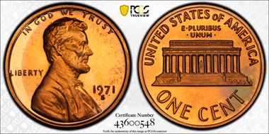1971-S 1C PR67RD