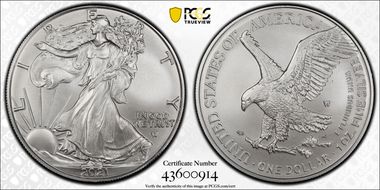 2021-W $1 Burnished Silver Eagle-Type 2 First Strike SP70