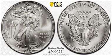 1986 $1 Silver Eagle MS69