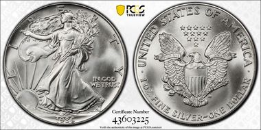 1986 $1 Silver Eagle MS69