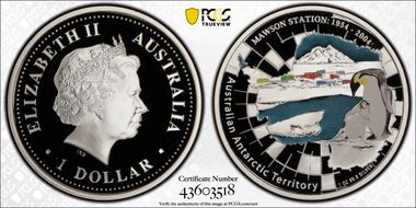 2004-P $1 Mawson Station Antarctic Territory PR69DCAM
