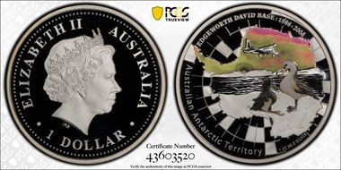 2006-P $1 Edgeworth David Base Antarctic Territory Colorized PR70DCAM